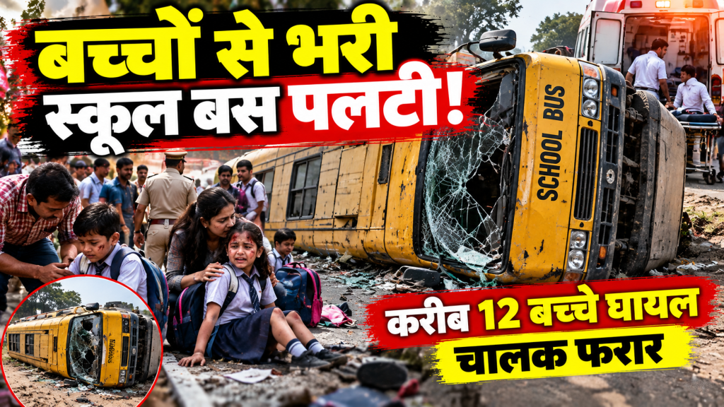 Meerut School Bus Accident: बच्चों से भरी स्कूल बस पलटी, करीब 12 बच्चे घायल; हादसे के बाद चालक फरार