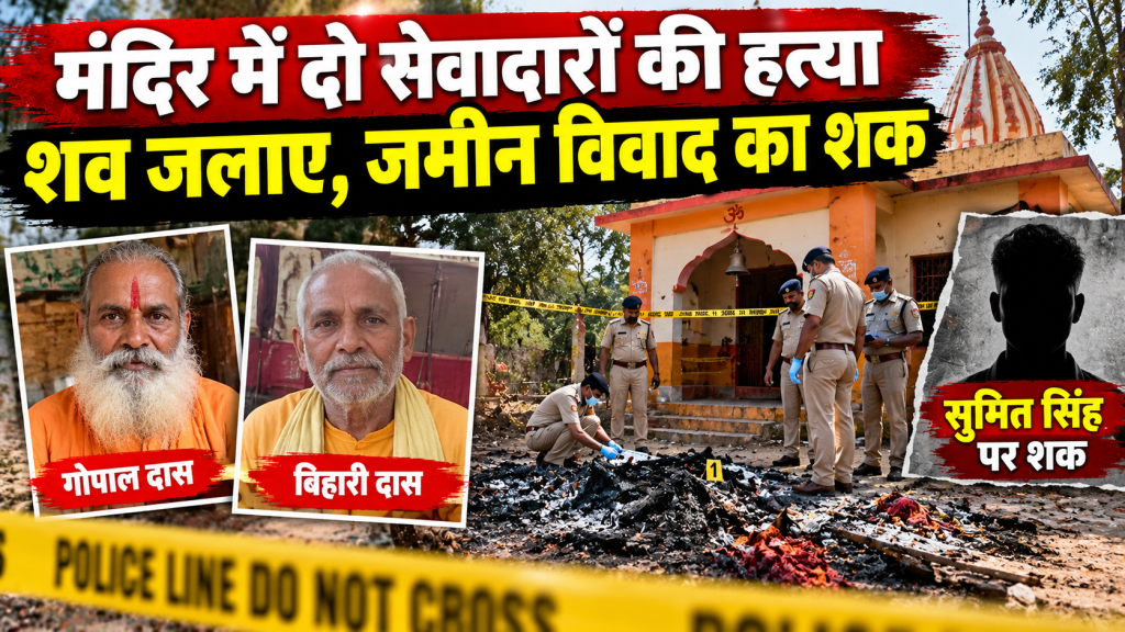 शाहजहांपुर मंदिर हत्याकांड: दो सेवादारों की हत्या के बाद शव जलाए, जमीन विवाद की आशंका