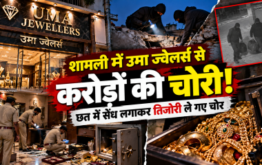 शामली में उमा ज्वेलर्स की दुकान में करोड़ों की चोरी, छत में सेंध लगाकर तिजोरी ले उड़े चोर