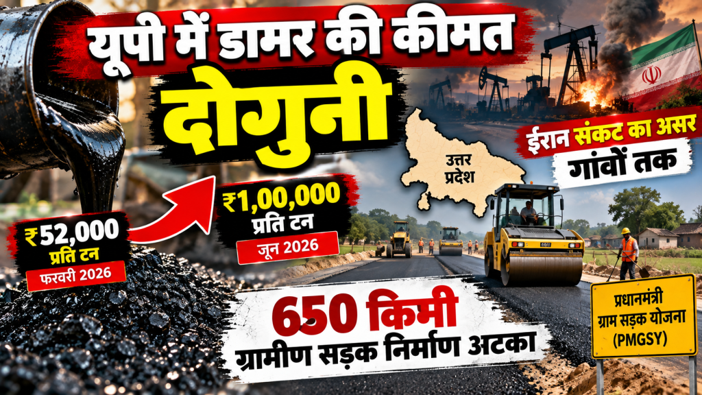 यूपी में डामर की कीमत दोगुनी, 650 किमी ग्रामीण सड़क निर्माण अटका; ईरान संकट का असर गांवों तक