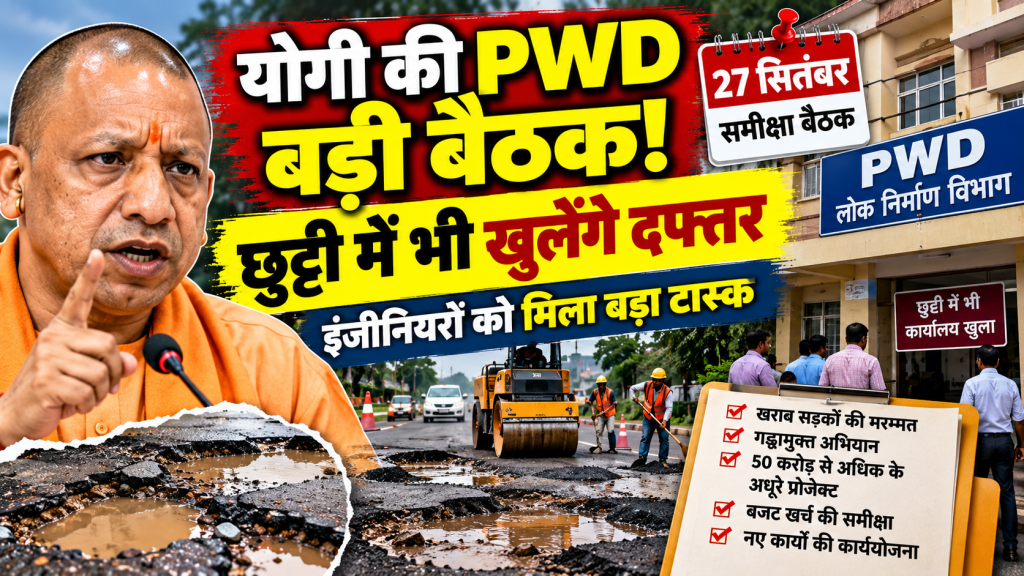 सीएम योगी की PWD समीक्षा बैठक से पहले छुट्टी में भी खुलेंगे दफ्तर, इंजीनियरों को देना होगा सड़कों और अधूरे कामों का हिसाब